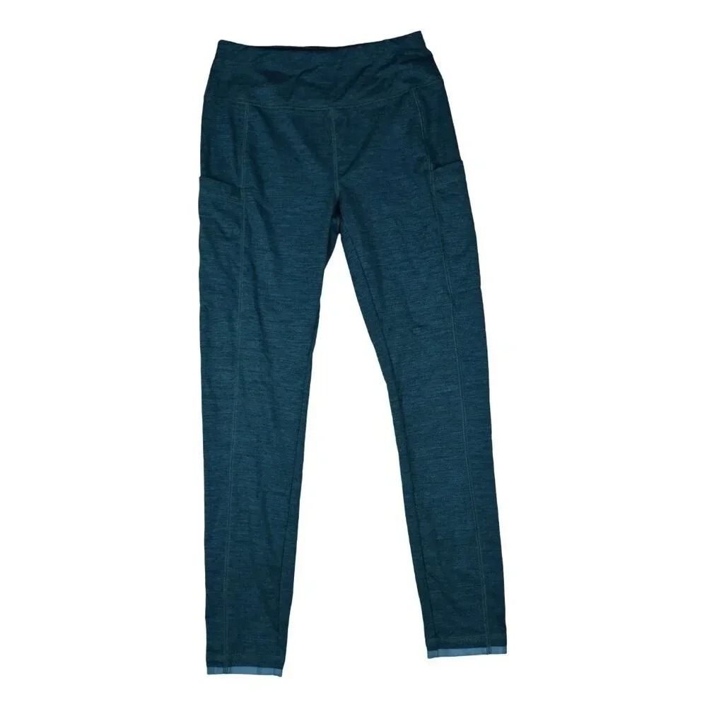 Vineyard Vines Heathered Teal Performance Legging Small Marine Preppy Athleisure - Picture 2 of 8